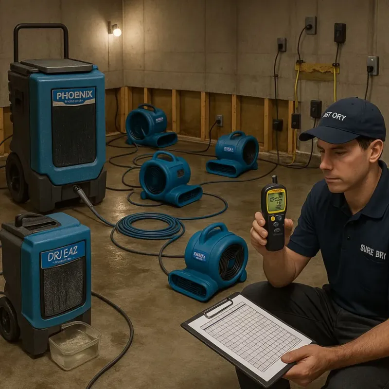 Structural Drying and Dehumidification process in Slatington, PA